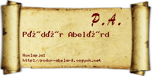 Pödör Abelárd névjegykártya